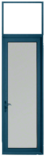 CRL TND91271L0 Custom Series 900 Custom KYNAR Paint Hinge Left Swing Out Single Terrace Door With Transom Frame, 3-3/4" Bottom Rail, and Standard Threshold
