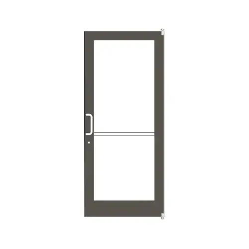 Bronze Black Anodized 400 Series Medium Stile (RHR) HRSO Single 3'0 x 7'0 Offset Hung with Pivots for Surf Mount Closer Complete Door for 1" Glass with Standard MS Lock and Bottom Rail Bronze Black Anodized 400 Series Medium Stile (RHR) HRSO Single 3'0 x 7'0 Offset Hung with Pivots for Surf Mount Closer Complete Door for 1" Glass with Standard MS Lock and Bottom Rail