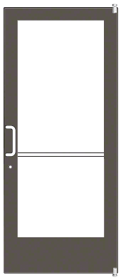 CRL-U.S. Aluminum 1DE42222LA36 Bronze Black Anodized 400 Series Medium Stile Active Leaf of Pair 3'0 x 7'0 Offset Hung with Pivots for Surf Mount Closer Complete Door Std. Lock and 9-1/2" Bottom Rail for 1" Glass with Standard MS Lock and Bottom Rail