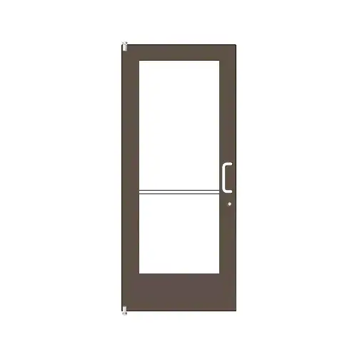 Bronze Black Anodized 550 Series Wide Stile (LHR) HLSO Single 3'0 x 7'0 Offset Hung with Pivots for Surf Mount Closer Complete Door Std. Lock and 9-1/2" Bottom Rail