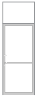 CRL-U.S. Aluminum TB91411 Clear Anodized Class 1 Thermally Improved Transom Frame for a Single Door Prepped for Butt Hinges and Overhead Concealed Door Closer