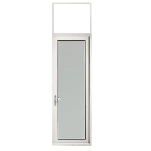 Custom Series 925 White KYNAR Paint Hinged Left Swing Out Patio Single Door with Transom Frame, 10" Bottom Rail, and Low Profile Threshold