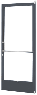 CRL-U.S. Aluminum 1CD21222L036 Bronze Black Anodized for 250 Series Narrow Stile (RHR) HRSO Single 3'0 x 7'0 Offset Hung with Pivots for Surface Mount Closer Complete ADA Door, Lock Indicator, Cylinder Guard - 1" Glazing