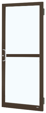 CRL-U.S. Aluminum 1DZ21522L036 Bronze Black Anodized 250 Series Narrow Stile (RHR) HRSO Single 3'0 x 7'0 Offset Hung with Butt Hinges for Surf Mount Closer Complete Panic Door for 1" Glass with Standard MS Lock and Bottom Rail