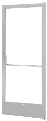 CRL-U.S. Aluminum DE21252L036 White KYNAR Paint 250 Series Narrow Stile (RHR) HRSO Single 3'0 x 7'0 Offset Hung with Pivots for Surf Mount Closer Complete Door Std. Lock and 9-1/2" Bottom Rail