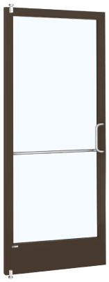 CRL-U.S. Aluminum DG22222R136 Bronze Black Anodized Single 36" x 84" Series 250 Narrow Stile Right Side Latch Offset Pivot Inactive Leaf of Pair for Surface Mount Door Closer