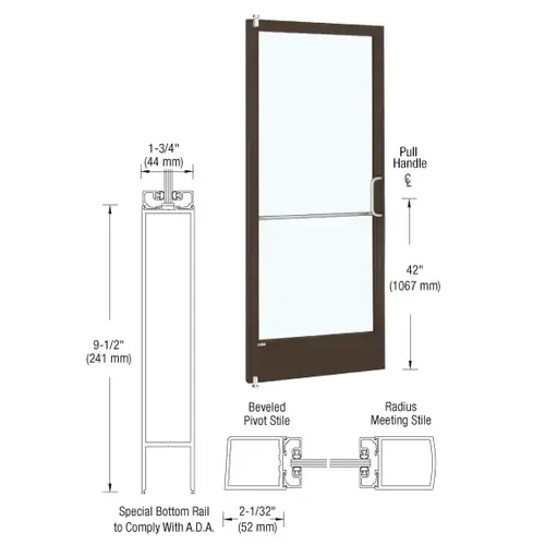 Bronze Black Anodized Single 36" x 84" Series 250 Narrow Stile Right Side Latch Offset Pivot Inactive Leaf of Pair for Surface Mount Door Closer Bronze Black Anodized Single 36" x 84" Series 250 Narrow Stile Right Side Latch Offset Pivot Inactive Leaf of Pair for Surface Mount Door Closer