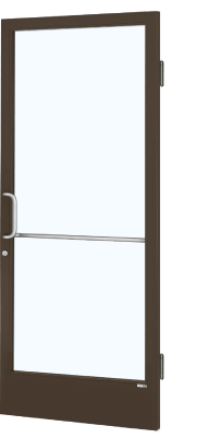 CRL-U.S. Aluminum HE21522L036 Class I Bronze Black Anodized 250 Series Narrow Stile (RHR) HRSO Single 3'0 x 7'0 Offset Hung with Butt Hinges for Surf Mount Closer Complete Door/Std. MS Lock, 7-1/2" Std. Bottom Rail