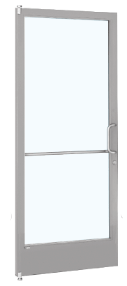 CRL-U.S. Aluminum CD21111R036105 Clear Anodized 250 Series Narrow Stile (LHR) HLSO Single 3'0 x 7'0 Offset Hung with Offset Pivots for OHCC 105 degree Closer Complete ADA Door(s) with Lock Indicator, Cylinder Guard