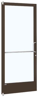 CRL-U.S. Aluminum CD21122R036105 Bronze Black Anodized 250 Series Narrow Stile (LHR) HLSO Single 3'0 x 7'0 Offset Hung with Offset Pivots for OHCC 105 degree Closer Complete ADA Door(s) with Lock Indicator, Cyl Guard