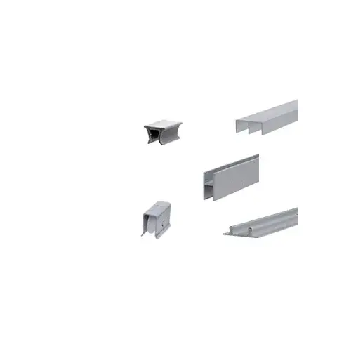 Satin Anodized 48" Packaged Track Assembly D603 Upper and D602 Lower Track with Nylon Wheels