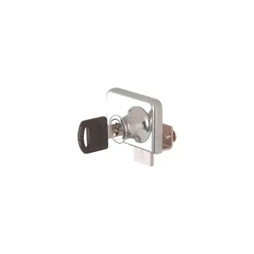 Chrome Clamp-On Lock for 1/4" Double Glass Door - Keyed Alike