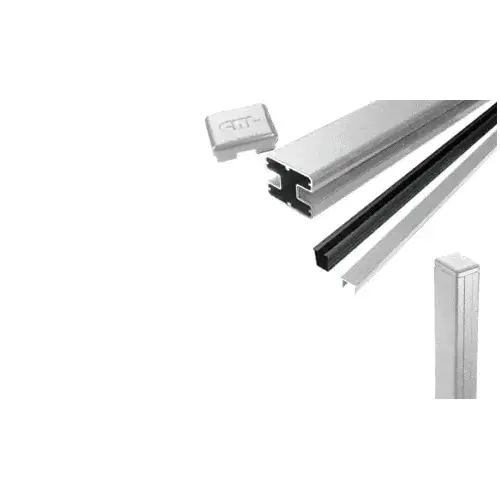 Silver Metallic AWS 2" x 2-5/8" Rectangular 180 Degree 48" End Post Kit