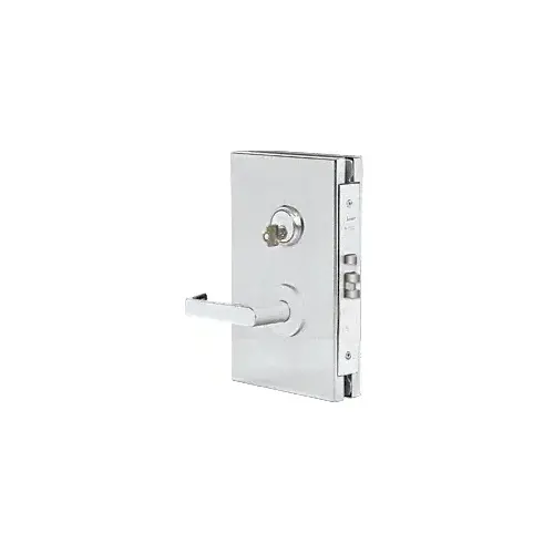 Brushed Stainless 6" x 10" LH Center Lock With Deadlatch in Storeroom Function Brushed Stainless 6" x 10" LH Center Lock With Deadlatch in Storeroom Function