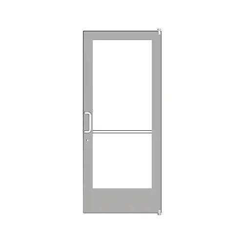 Clear Anodized Single Active Leaf of Pair 36" x 84" Series 400 Medium Stile Offset Pivot Entrance Door For Overhead Concealed Door Closer Clear Anodized Single Active Leaf of Pair 36" x 84" Series 400 Medium Stile Offset Pivot Entrance Door For Overhead Concealed Door Closer