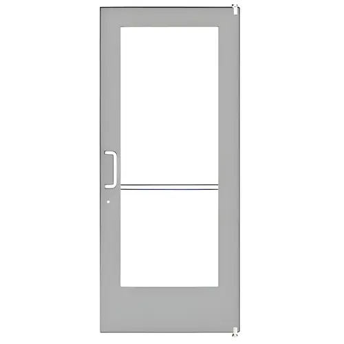 CRL-U.S. Aluminum CD51111L036105 Clear Anodized Single 36" x 84" Series 550 Wide Stile Left Side Latch Offset Pivot Entrance Door for 105 degree Overhead Concealed Door Closer Clear Anodized Single 36" x 84" Series 550 Wide Stile Left Side Latch Offset Pivot Entrance Door for 105 degree Overhead Concealed Door Closer