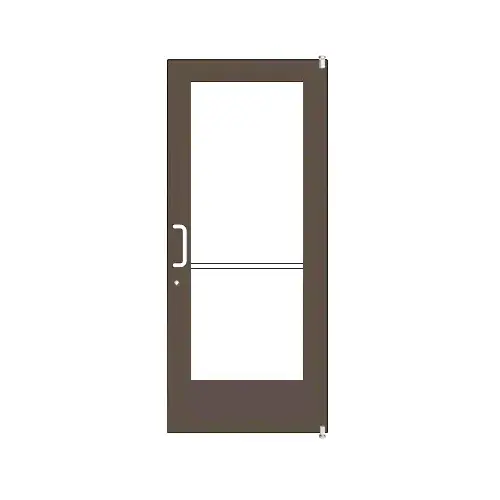 Bronze Black Anodized Single 36" x 84" Series 550 Wide Stile Left Side Latch Offset Pivot Entrance Door for 105 degree Overhead Concealed Door Closer