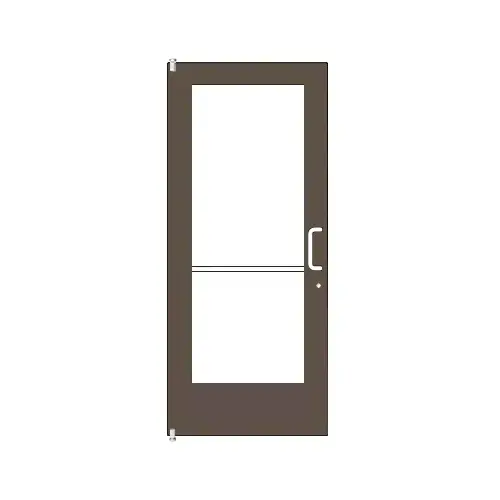 Bronze Black Anodized Single 36" x 84" Series 550 Wide Stile Right Side Latch Offset Pivot Entrance Door for 90 degree Overhead Concealed Door Closer