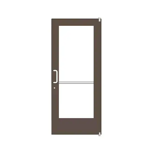 Bronze Black Anodized Single 36" x 84" Series 550 Wide Stile Left Side Latch Offset Pivot Entrance Door for 90 Degree Overhead Concealed Door Closer