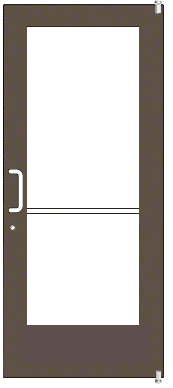 CRL-U.S. Aluminum DE51122L360090 Bronze Black Anodized Single 36" x 84" Series 550 Wide Stile Left Side Latch Offset Pivot Entrance Door for 90 Degree Overhead Concealed Door Closer