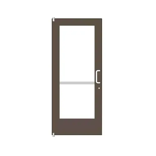 Bronze Black Anodized Single 36" x 84" Series 550 Wide Stile Right Side Latch Offset Pivot Entrance Door for 90 Degree Overhead Concealed Door Closer