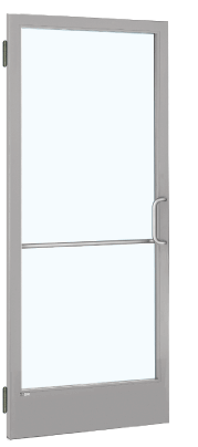 CRL-U.S. Aluminum 1DE22511R136 Clear Anodized 250 Series Narrow Stile Inactive Leaf of Pair 3'0 x 7'0 Offset Hung with Butt Hinges for Surf Mount Closer Complete Door Std. Lock and 9-1/2" Bottom Rail for 1" Glass with Standard MS Lock and Bottom Rail