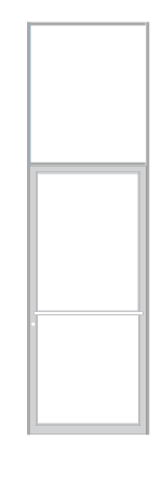 CRL-U.S. Aluminum FR61711 Custom Sized Clear Anodized Series 450 Tubular Center Hung Transom Frame Complete (1FT)