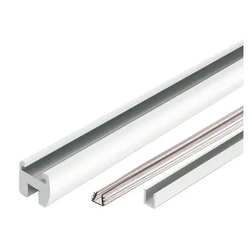 White 98" Junior Frameless Shower Door Header Kit