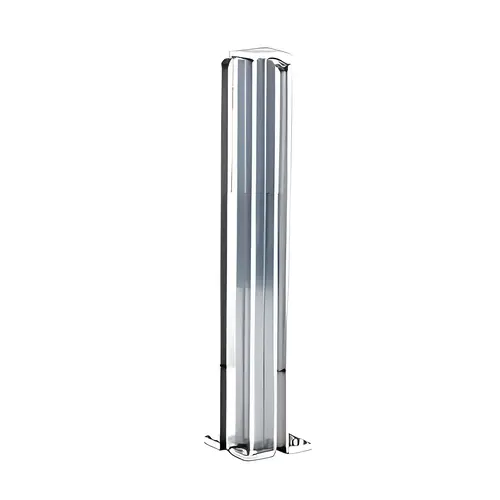 Satin Anodized 16" Corner Design Series Partition Post Satin Anodized 16" Corner Design Series Partition Post