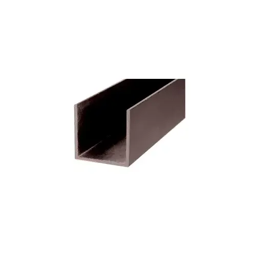 Black Bronze Anodized 1-1/4" U-Channel Extrusion - 144" Stock Length - pack of 50