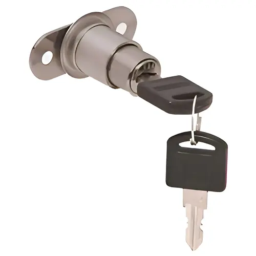 Brushed Nickel Keyed Alike Track Plunger Lock, Brass Material, Keyed Alike Type, Brushed Nickel Finish Brushed Nickel Keyed Alike Track Plunger Lock, Brass Material, Keyed Alike Type, Brushed Nickel Finish