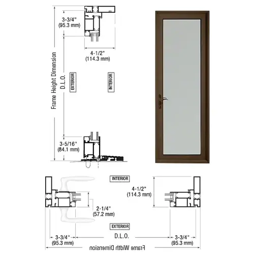 Class I Bronze Black Anodized Series 925 Patio Door Hinge Left Swing Out Class I Bronze Black Anodized Series 925 Patio Door Hinge Left Swing Out