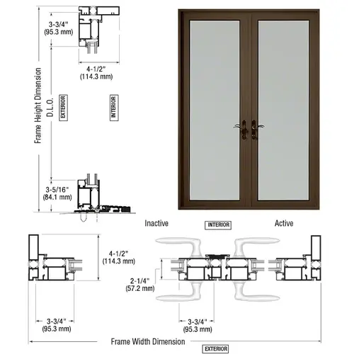 Class I Bronze Black Anodized Series 925 Patio Door Pivot Hinge Pair Swing Out Class I Bronze Black Anodized Series 925 Patio Door Pivot Hinge Pair Swing Out