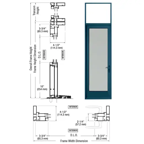 Custom KYNAR Paint Series 925 Single Transom Patio Door Hinge Right Swing Out Custom KYNAR Paint Series 925 Single Transom Patio Door Hinge Right Swing Out