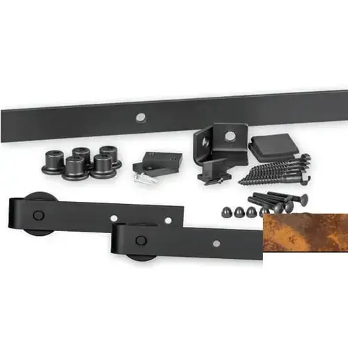 Complete 8' Flat Track Kit 142 with Straight 402 Hanger Weathered Rust Finish Complete 8' Flat Track Kit 142 with Straight 402 Hanger Weathered Rust Finish