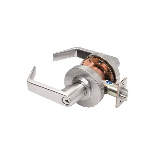 Brushed Nickel Heavy-Duty Grade 2 Lever Locksets Storeroom - Schlage 6-Pin