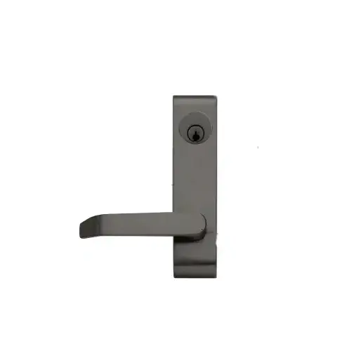 Locking Flat Lever Outside Trim With Night Latch Function Dark Bronze Finish Locking Flat Lever Outside Trim With Night Latch Function Dark Bronze Finish