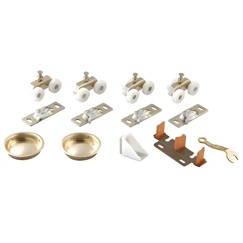 Double Door Ball Bearing Hanger Part Set with 4 - 1120, 1 - 2135, 1 - 2155, and 1 - 1712 Double Door Ball Bearing Hanger Part Set with 4 - 1120, 1 - 2135, 1 - 2155, and 1 - 1712