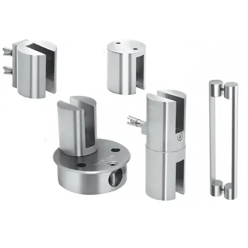 Chrome Beretta LH Self Closing Door Kit for Use With Fixed Transom With 20" Handle