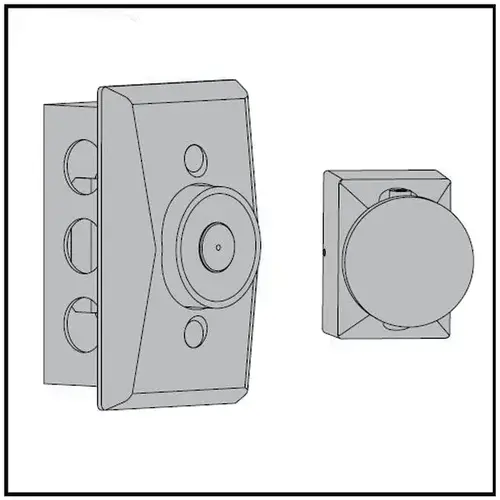 Standard Profile Recessed Wall Mount Hold Open Magnet Aluminum Finish Standard Profile Recessed Wall Mount Hold Open Magnet Aluminum Finish