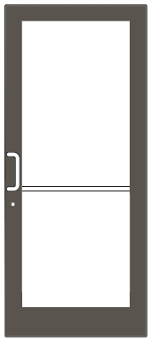 CRL-U.S. Aluminum SF41422 Dark Bronze/Black Anodized Class 1 IG500 Series Custom Single StormFront Butt Hinged Entrance for Overhead Concealed Closer