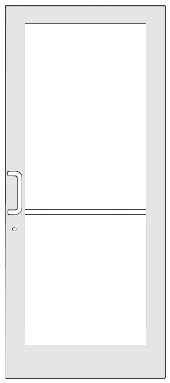 CRL-U.S. Aluminum SF41852 White KYNAR Paint IG500 Series Custom Single StormFront Geared Hinged Entrance for Surface Closer