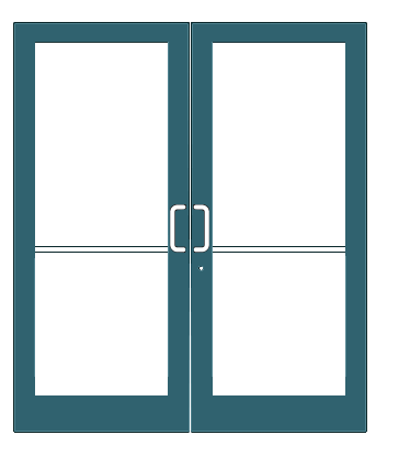 CRL-U.S. Aluminum SF42871 Custom KYNAR Paint IG500 Series Custom Pair StormFront Geared Hinged Entrance for Surface Closer