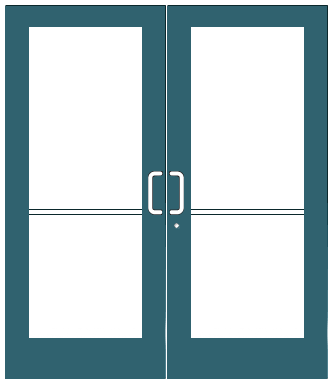 CRL-U.S. Aluminum SF62471 Custom KYNAR Paint IG600 Series Custom Pair StormFront Butt Hinged Entrance for Concealed Overhead Closer