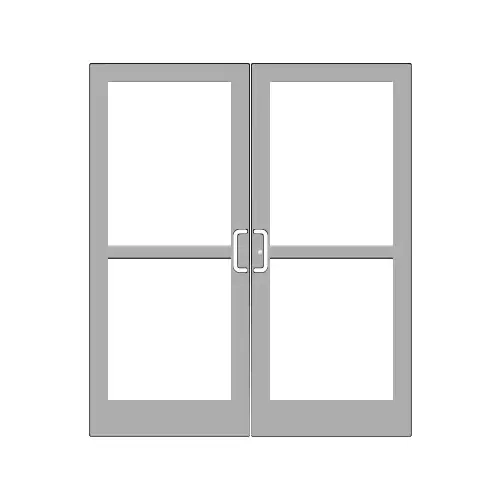 Clear Anodized IG600 Series Custom Pair StormFront Gear Hinged Entrance for Panic and Surface Closer