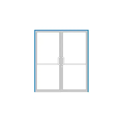 Dark Bronze/Black Anodized Class 1 2" x 4-1/2" Open Back Up and Over Frame for Pair of Doors Prepped for Pair Butt Hinges and Flush Bolts