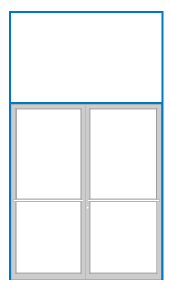 CRL-U.S. Aluminum 0B9271172 Clear Anodized 2" x 4-1/2" Open Back Transom Frame Prepped for Pair Doors Center Hung Overhead Concealed Closer Using Flush Bolts
