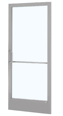 CRL-U.S. Aluminum CD21911L036105 Clear Anodized 250 Series Narrow Stile (RHR) HRSO Single 3'0 x 7'0 Offset Hung with Geared Hinged for OHCC 105 degree Closer Complete ADA Door(s) with Lock Indicator, Cyl Guard