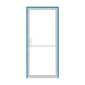CRL-U.S. Aluminum FR71511L36 Clear Anodized Class 1 Up and Over Right Hand Frame for Single Butt Hung Door Using Surface Mount Closer