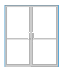 CRL-U.S. Aluminum FR4221172 Clear Anodized Up and Over Tubular Frame for Pair of Doors Offset Pivoted using Surface Closers